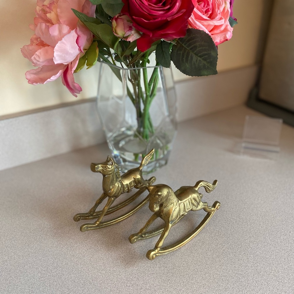 Brass Rocking Horse Figurines
